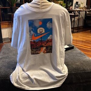 Nike White Tee with Vibrant Graphic